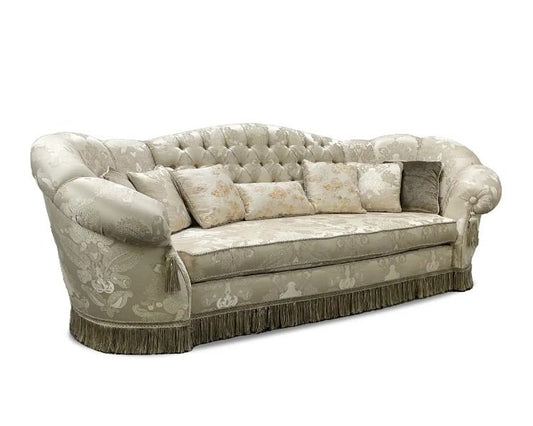 Decorative sofa with floral patterns on a white background