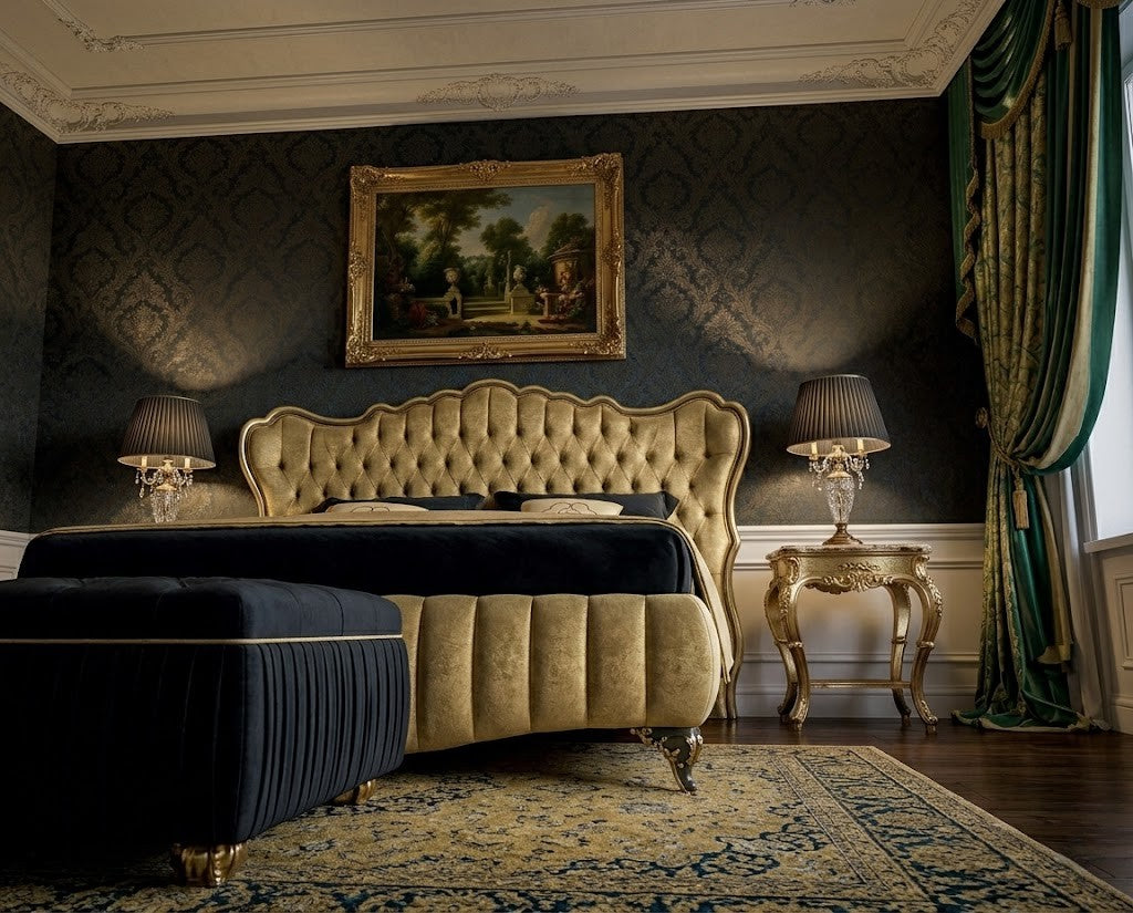 OCTAVIA Glamorous Channel-Tufted Bed Frame