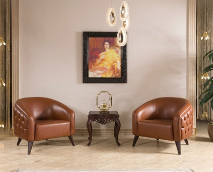 PAULINA Mid-Century Modern Chesterfield Sofa Set