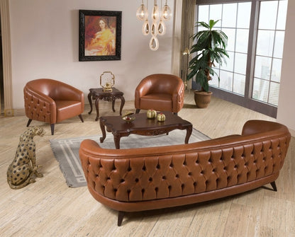 PAULINA Mid-Century Modern Chesterfield Sofa Set