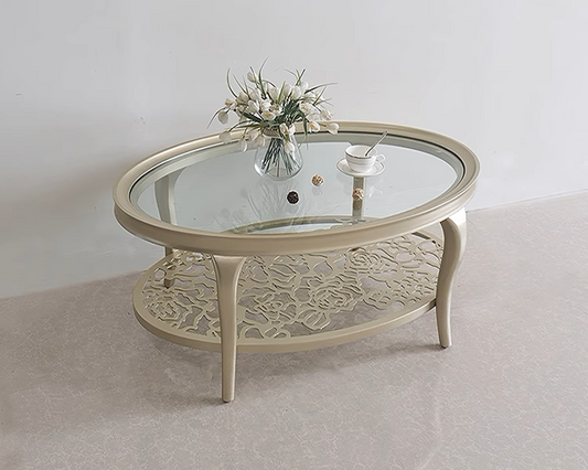 QUEENSLEY Modern Victorian Coffee Table (Oval)