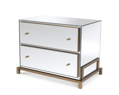 RAEGAN Mirrored Modern Bedside Cabinet