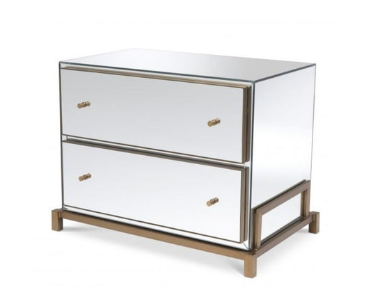 RAEGAN Mirrored Modern Bedside Cabinet
