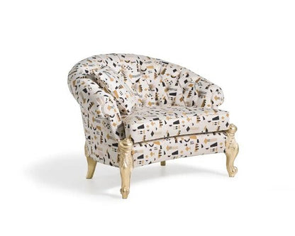 Modern Victorian French Provincial Accent Armchair in avant-garde design.
