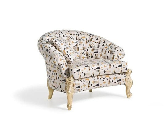 Modern Victorian French Provincial Accent Armchair in avant-garde design.