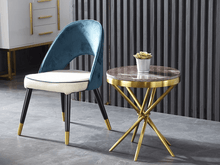 Load image into Gallery viewer, LOVATO Marble Top Chrome Side Table