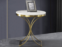 Load image into Gallery viewer, WEIST Marble Top Chrome Side Table