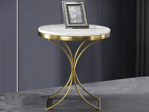 WEIST Marble Top Chrome Side Table
