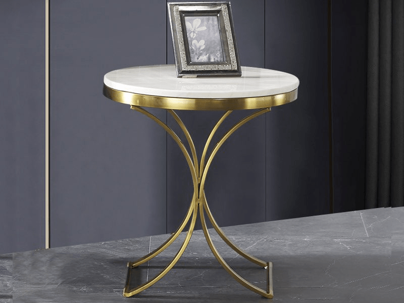 WEIST Marble Top Chrome Side Table