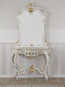 NOELIA Decapé Baroque Hallway Console Table Mirror Set