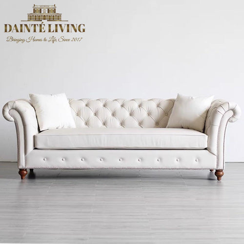 White Dusk Victorian Chesterfield Sofa | Bespoke