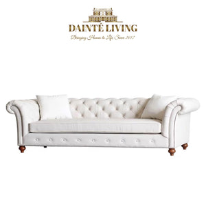 White Dusk Victorian Chesterfield Sofa | Bespoke