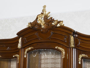 ARNAVI French Baroque Display Cabinet | in Walnut & Gold