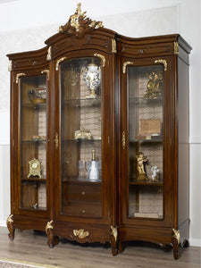ARNAVI French Baroque Display Cabinet | in Pearl White & Gold