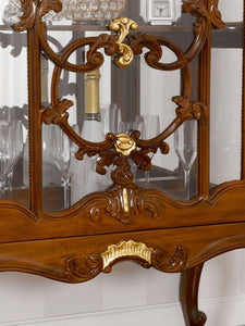 BREITAN English Baroque Display Cabinet | in Walnut & Gold