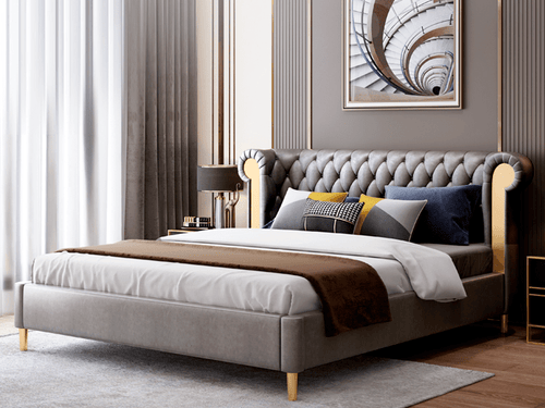 THE CHESTERFIELD Luxury Bed Frame | Scratch Resistant | Button-Tufted
