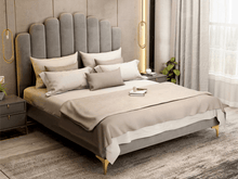 Load image into Gallery viewer, DREW Modern Luxury Bed Frame | Channel-Tufted