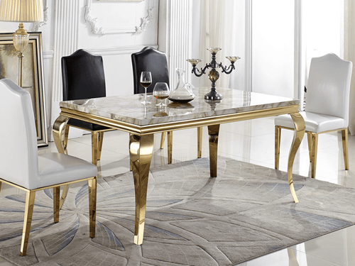 VICTORIA Marble Top Dining Table | Modern Luxury