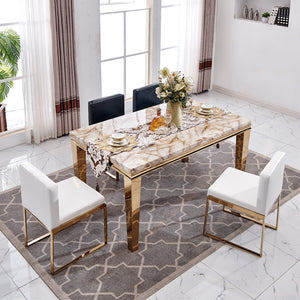 MARVIN Marble Top Dining Table | Modern Luxury