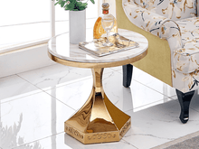 Load image into Gallery viewer, EILISH Marble Top Chrome Side Table