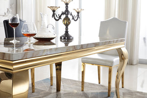 VICTORIA Marble Top Dining Table | Modern Luxury