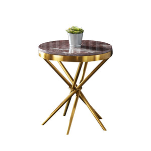 LOVATO Marble Top Chrome Side Table