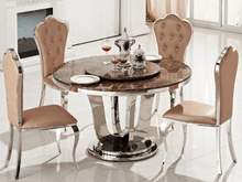 Load image into Gallery viewer, MICAH Marble Top Round Dining Table with Turntable | Modern Luxury