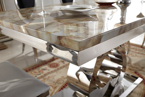 MATHILDA Marble Top Dining Table | Modern Luxury