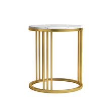 Load image into Gallery viewer, IBIS Modern Marble Top Chrome Side Table