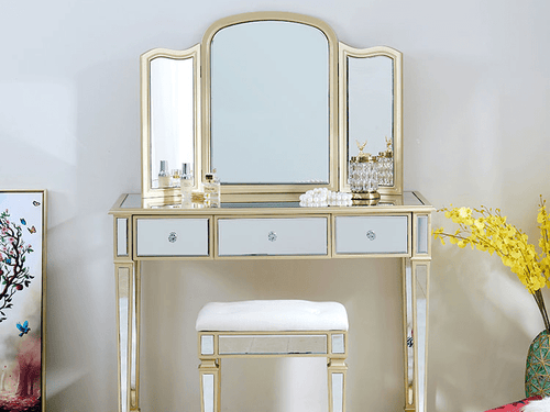 LOPEZ II Mirrored Luxury Vanity Set