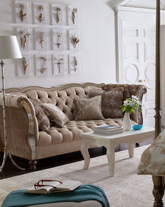 Exclusive | CLAUDIA Mirrored Luxury Sofa | Ribbon & Button-Tufted