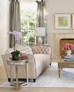 Exclusive | CARRINGTON Mirrored Luxury Sofa | Ribbon & Button-Tufted